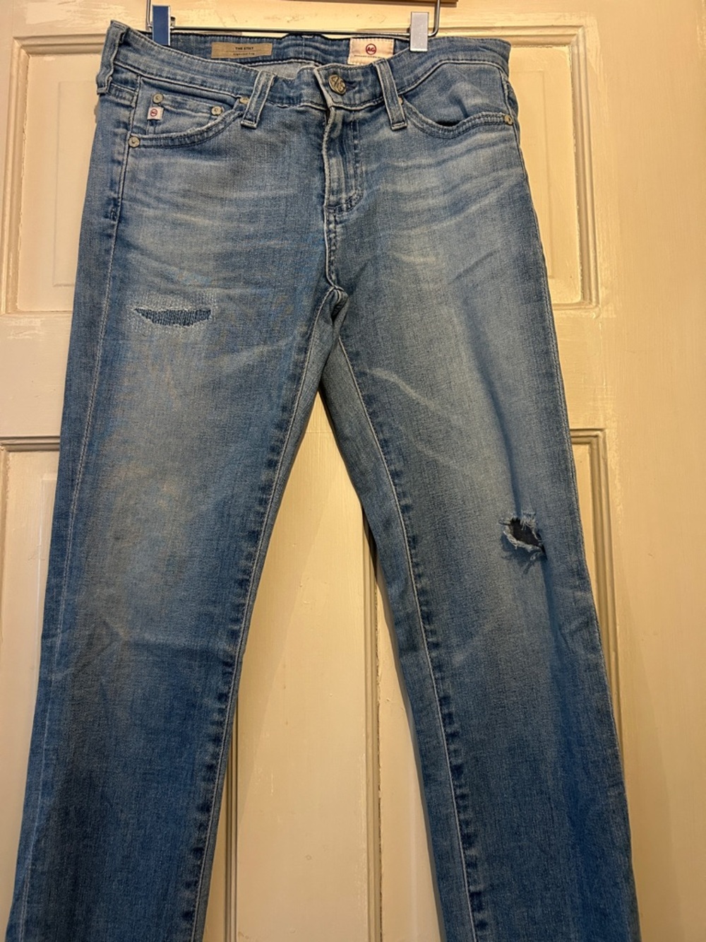 Ag Adriano Goldschmied Light Blue Straight Leg Jeans